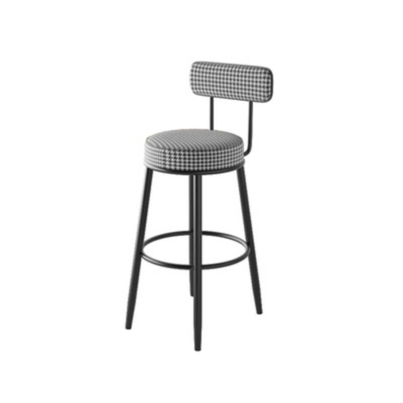 Nordic Round Upholstered Bar Stool