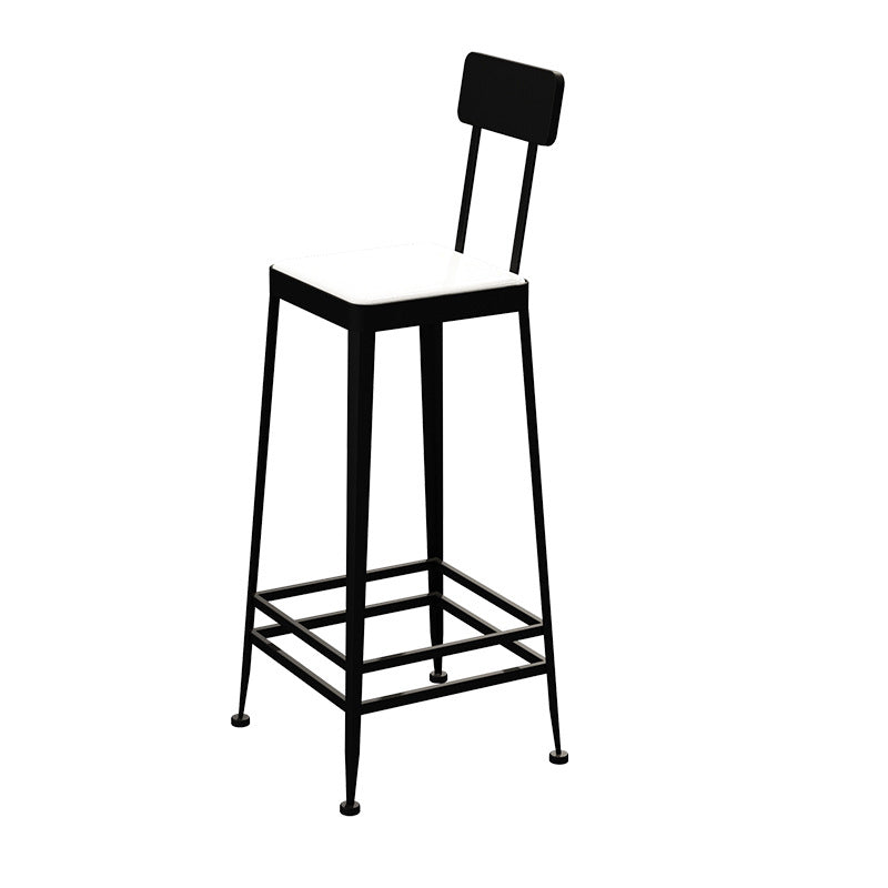 Minimalist Leather Iron Bar Stool