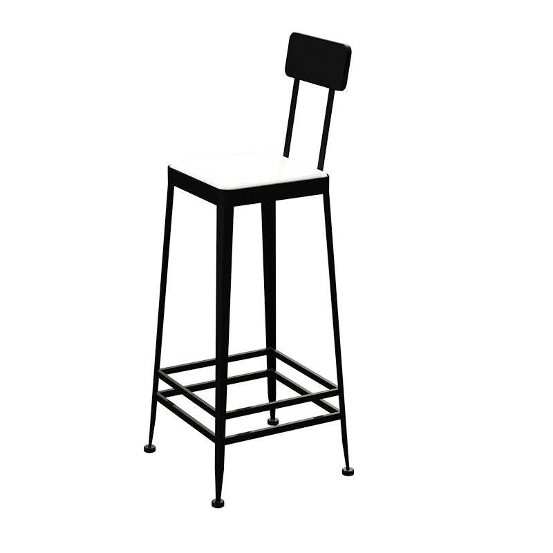 Minimalist Leather Iron Bar Stool