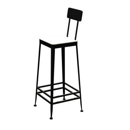 Minimalist Leather Iron Bar Stool