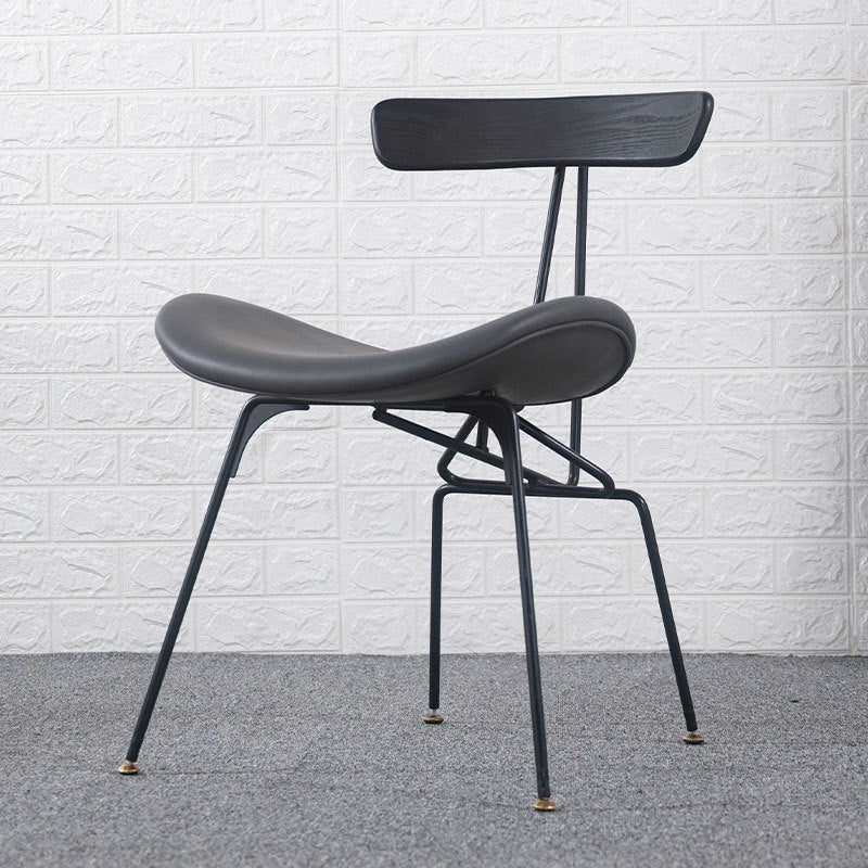 PU Leather Metal Curved Dining Chair