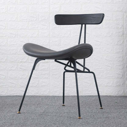 PU Leather Metal Curved Dining Chair