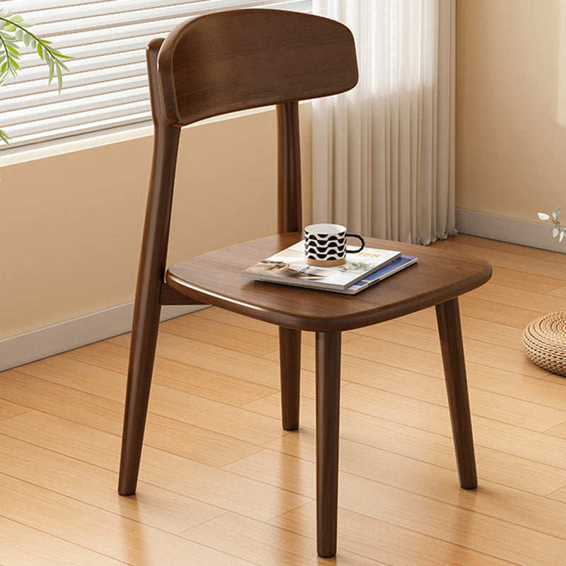 Minimalist Leather Fabric Wood Dining Chair