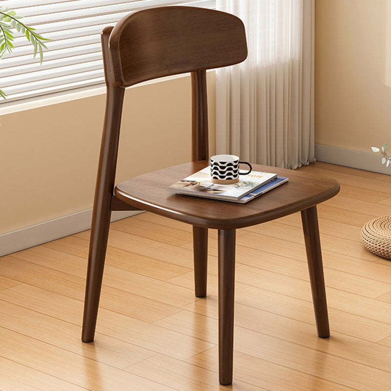 Minimalist Leather Fabric Wood Dining Chair
