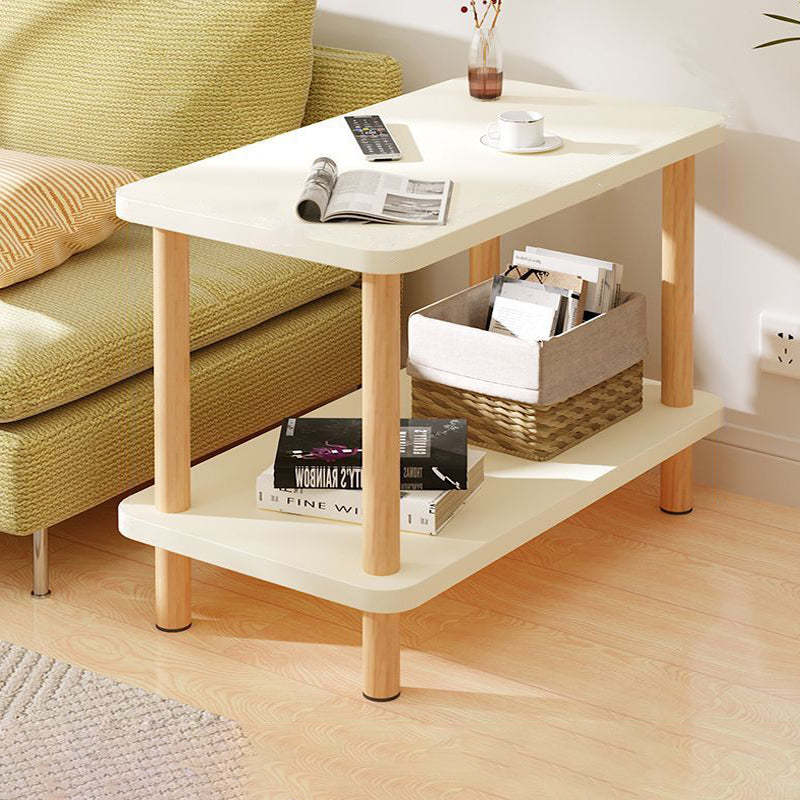 Japanese Wood Rectangular 3-Tier End Table — 3 / Wood Color