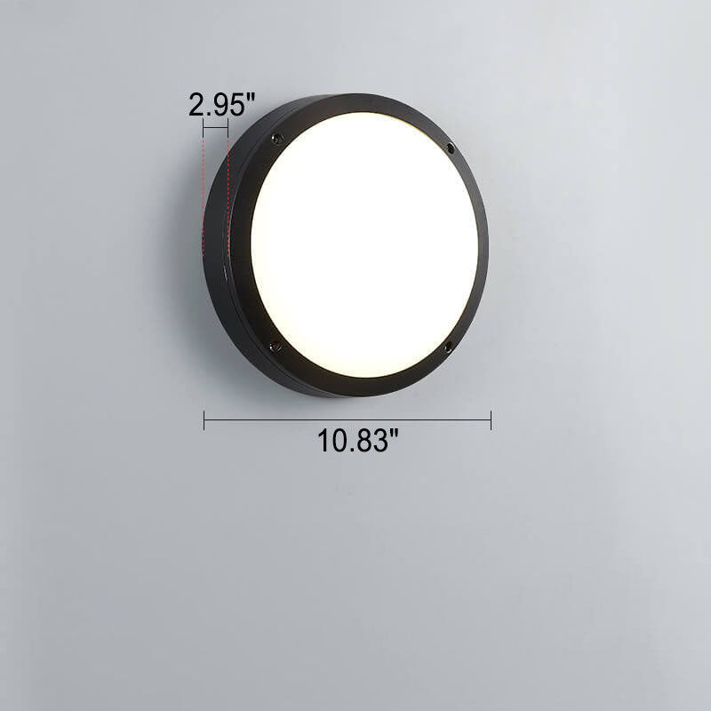 Round Outdoor Waterproof Aluminum Acrylic LED Flush Light — D / Warm Light (3000K) / 220V-240V For UK/AU