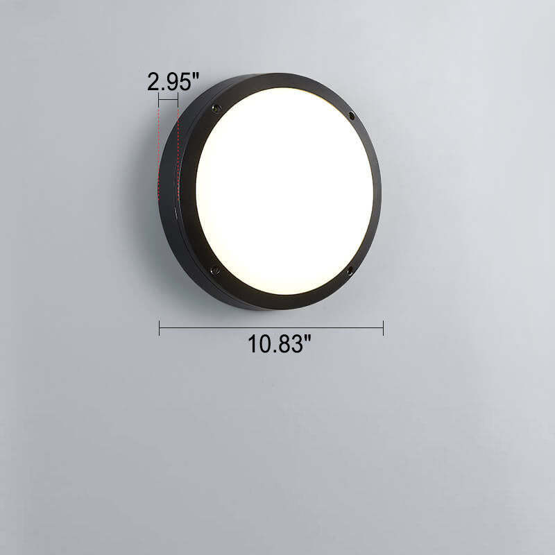Round Outdoor Waterproof Aluminum Acrylic LED Flush Light — D / Warm Light (3000K) / 220V-240V For UK/AU