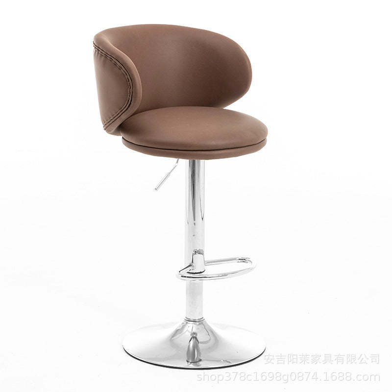 Minimalist Round Fabric Steel Bar Stool