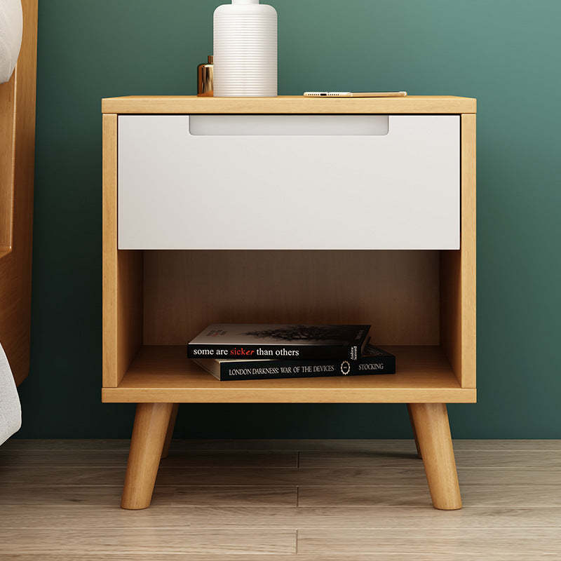 Nordic Wood 1/2-Drawer Nightstand