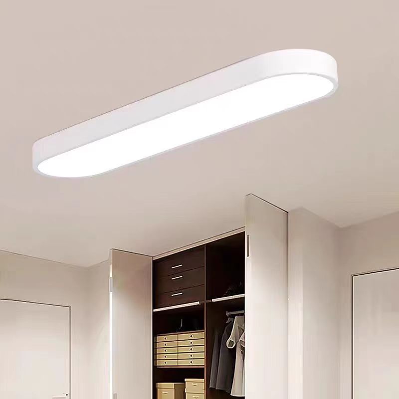 Minimalist Elliptical Strip Iron Flush Mount Light