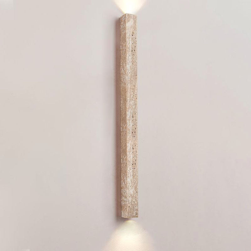 Japanese Long Strip Yellow Travertine Sconce