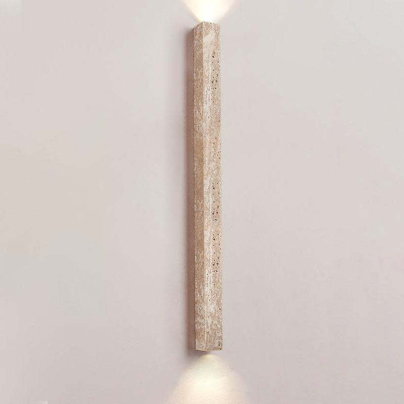 Japanese Long Strip Yellow Travertine Sconce