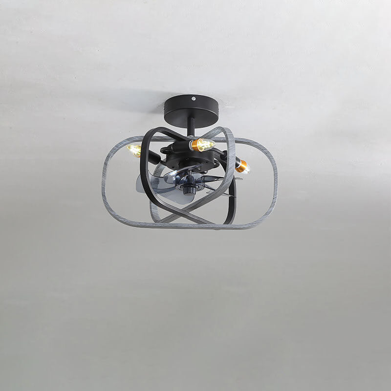 Industrial Minimalist Mount Ceiling Fan Light