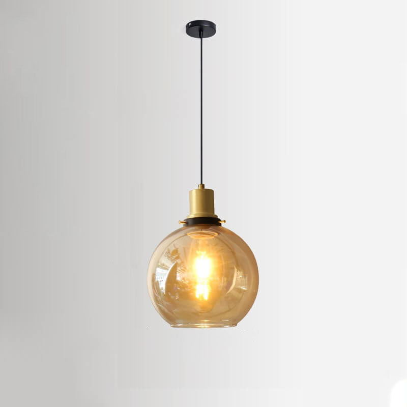 Vintage Semi-Circular Cone Cup Iron Glass Pendant Light