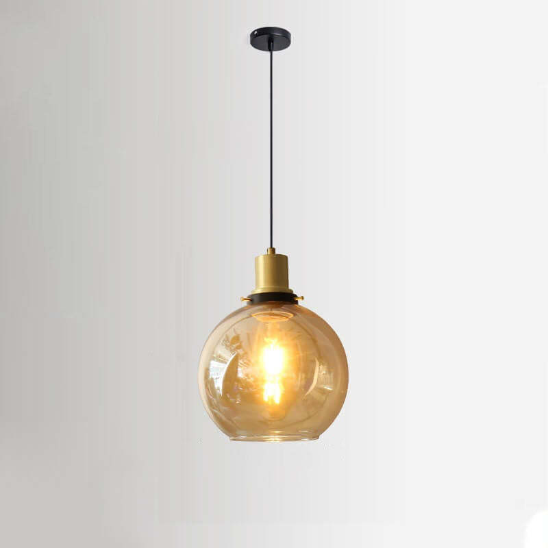 Vintage Semi-Circular Cone Cup Iron Glass Pendant Light