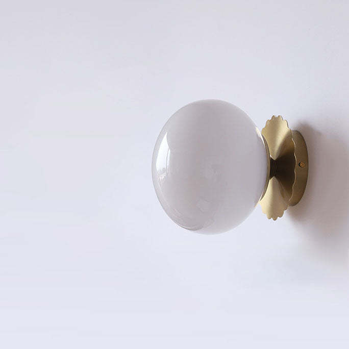 Modern Vintage Iron Glass Round Wall Sconce