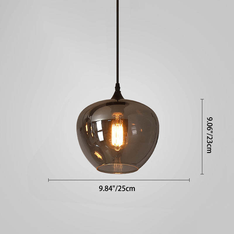 Modern Smoke Gray Glass LED Pendant