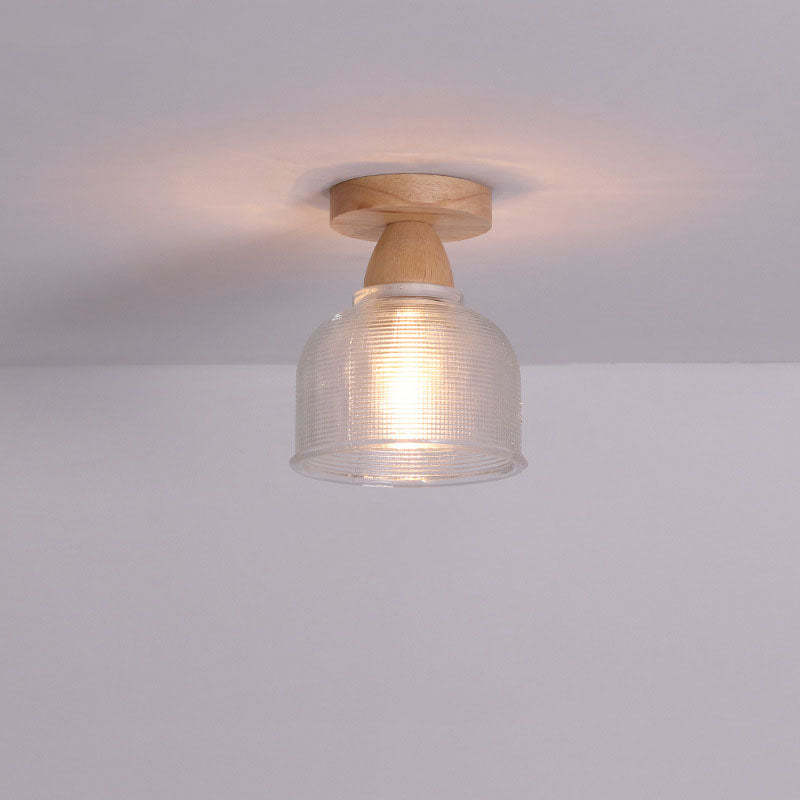 Japanese Minimalist Log Glass Ceiling Light