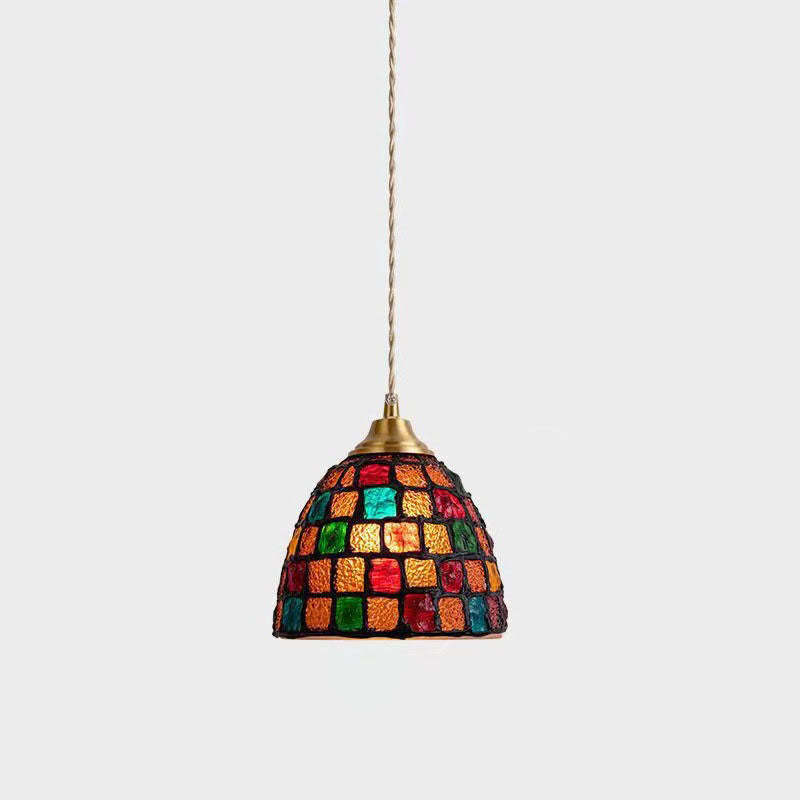 Tiffany Shell Stained Glass Semicircle Pendant Light