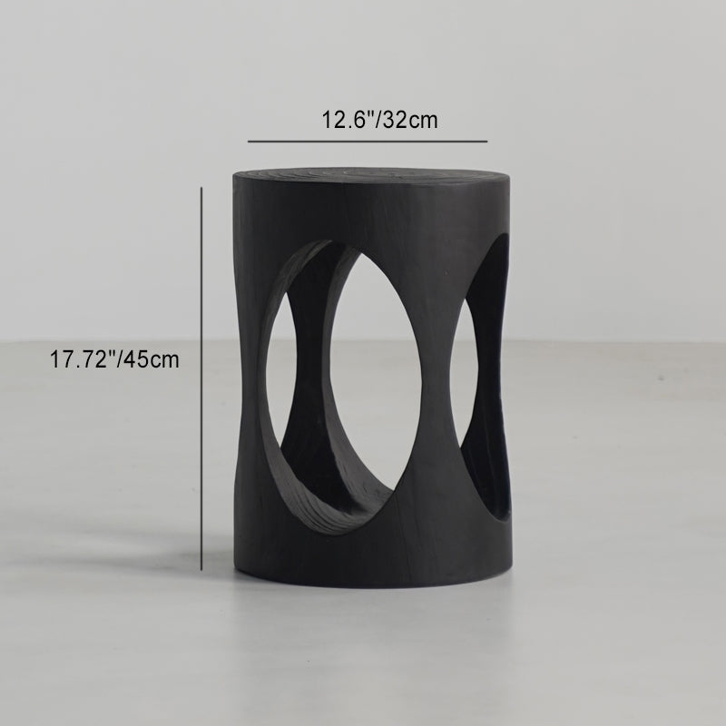 Japanese Wabi-Sabi Wood Geometric End Table