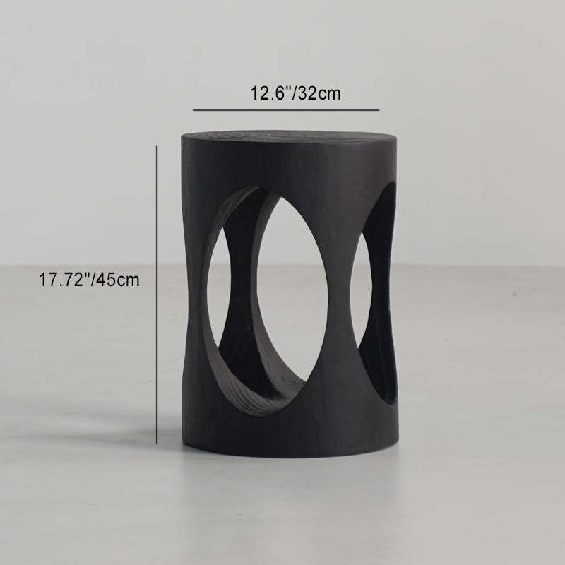 Japanese Wabi-Sabi Wood Geometric End Table