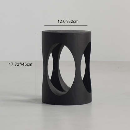 Japanese Wabi-Sabi Wood Geometric End Table