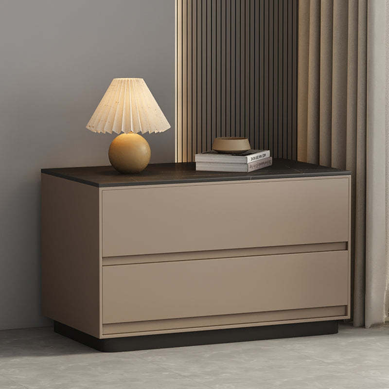 Minimalist Rock Slab Solid Wood Nightstand