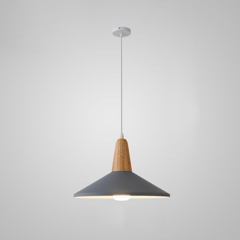 Nordic Macaron Aluminum Wood Pendant Light
