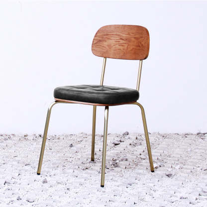 Minimalist Metal Leather Dining Chair