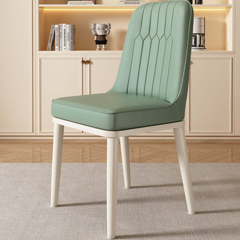 Contemporary Square PU Leather Upholstered Dining Chair
