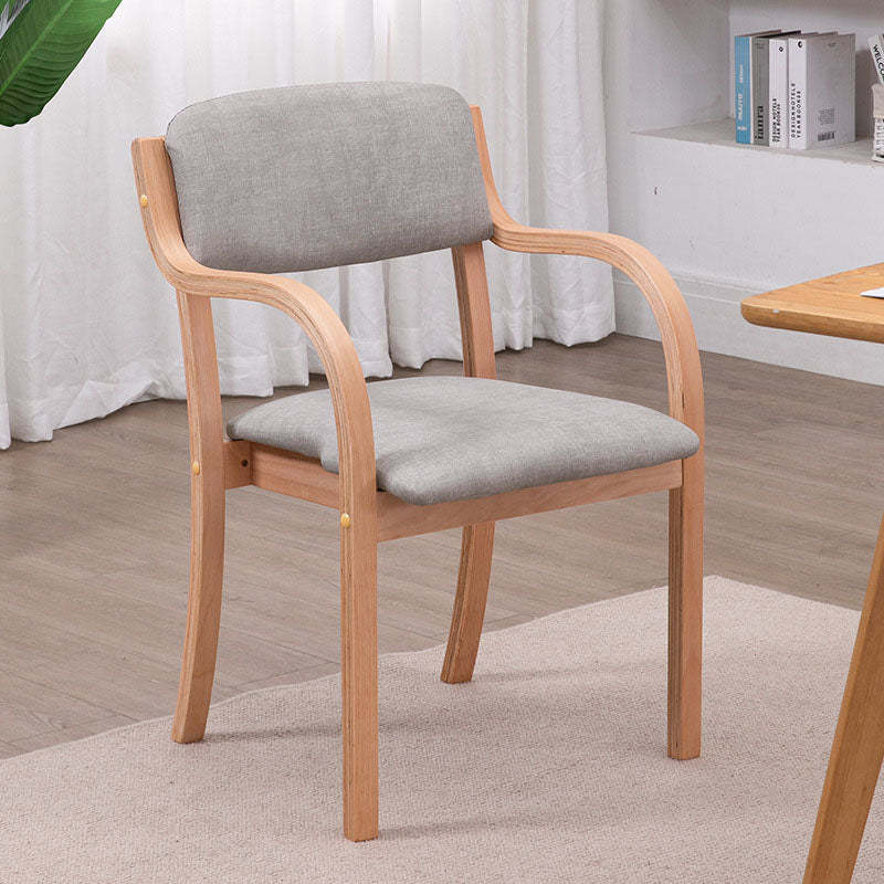 Modern Fabric Wood Curved Dining Chair