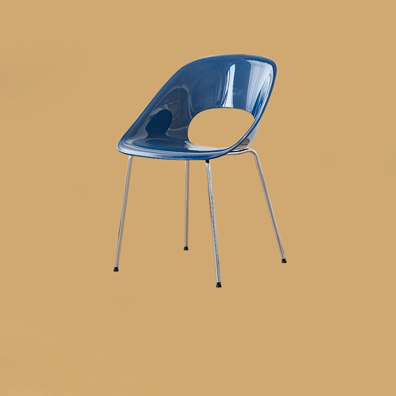 Minimalist Ring Curved Plastic Alloy Dining Chair