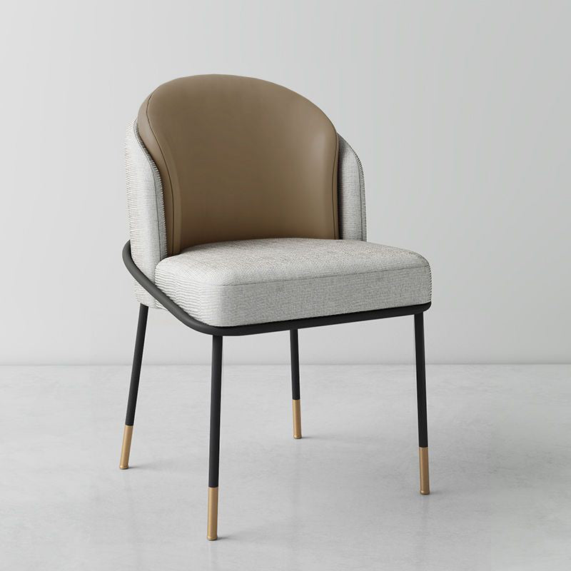 Modern Leather Fabric Curved Dining Chair