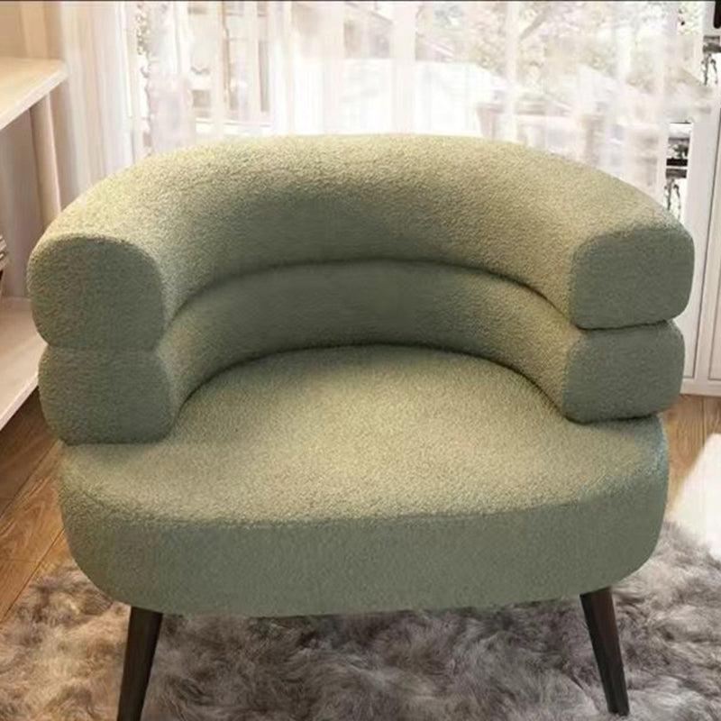 Nordic Round Lambswool Upholstered Vanity Stool