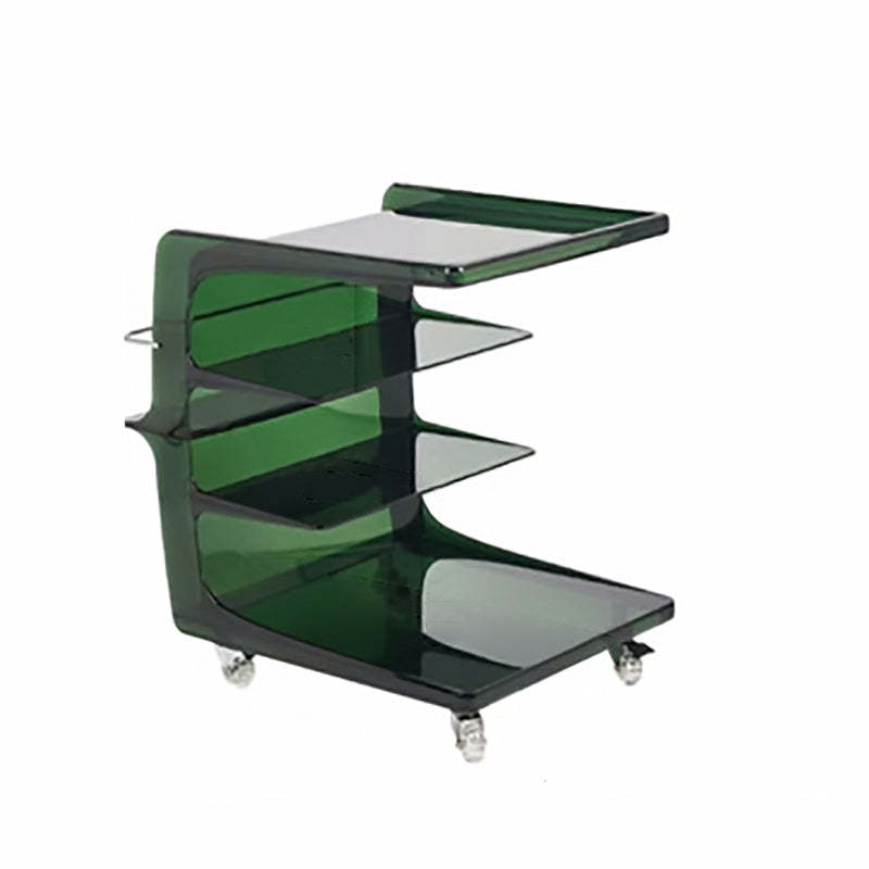 Minimalist Acrylic 4-Tier Wheeled End Table