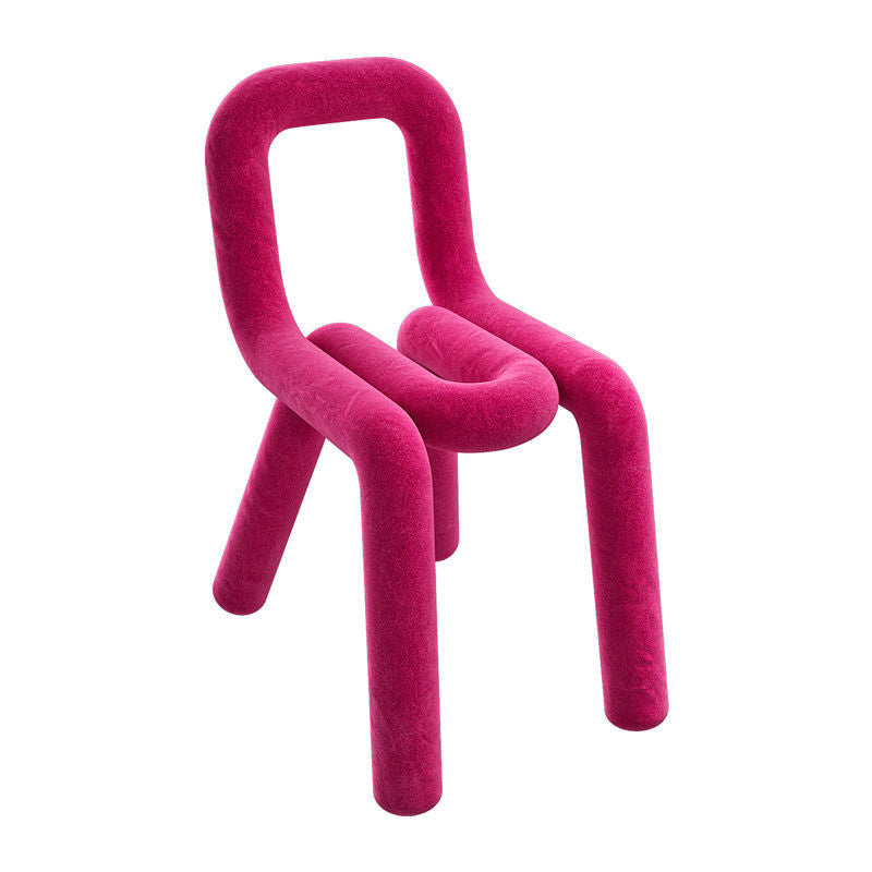 Contemporary Striped Fabric Wood Four-Leg Chair — B / Purple