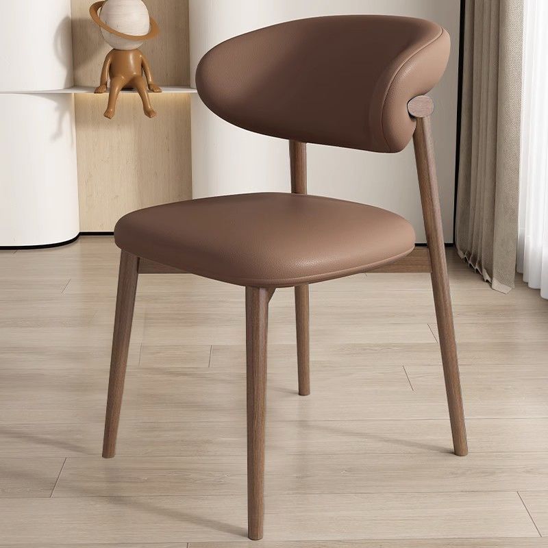 Nordic Leather Metal Dining Chair — White + White Frame