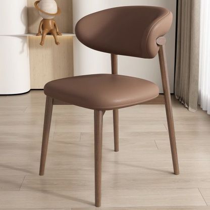 Nordic Leather Metal Dining Chair — White + White Frame