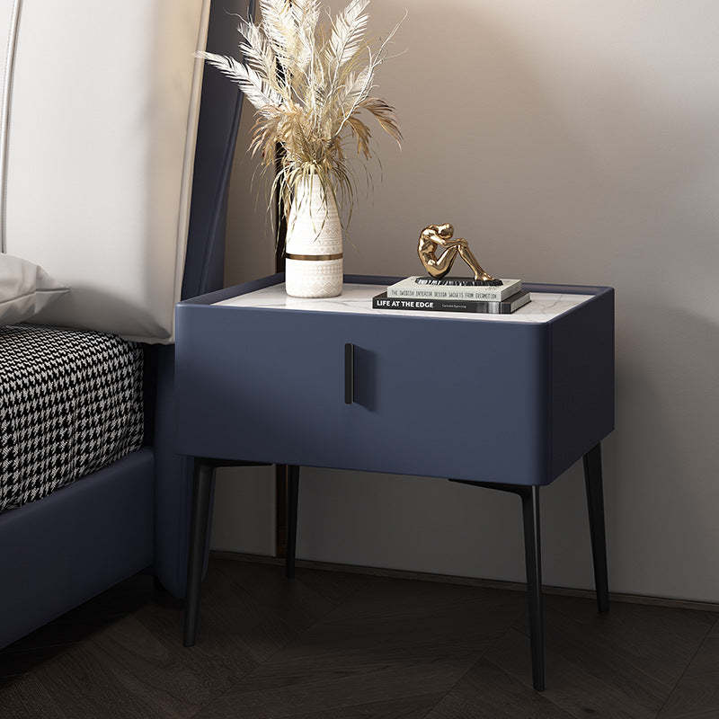 Lighom nordic wireless charging wood leather glass nightstands