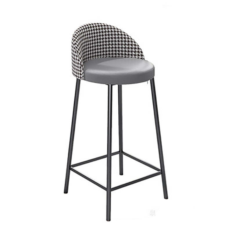 Scandinavian Round PU Leather Iron Bar Stool