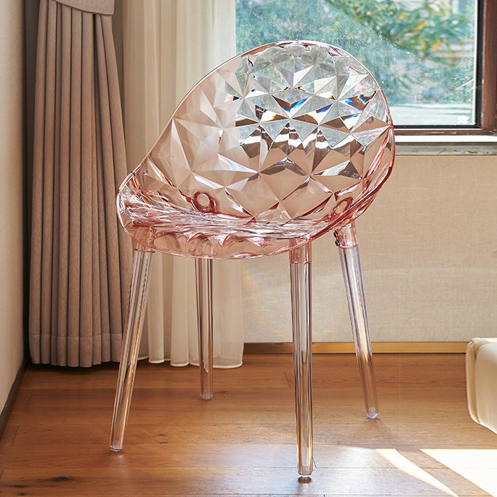 Minimalist Square Acrylic Four-Leg Chair — Transparent