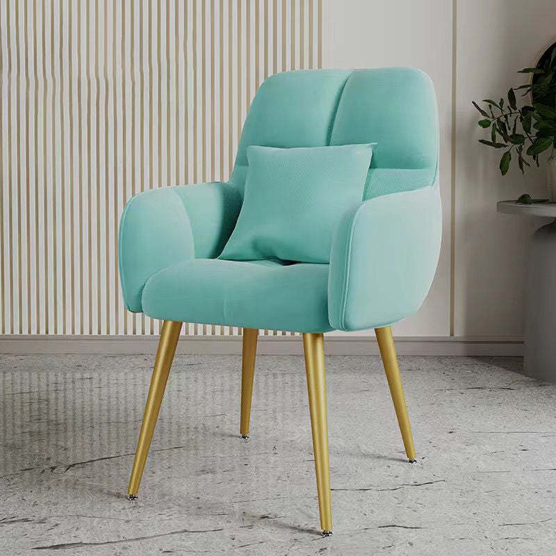 Minimalist Square Vanity Stool with Backrest — Gold / Dark Gray