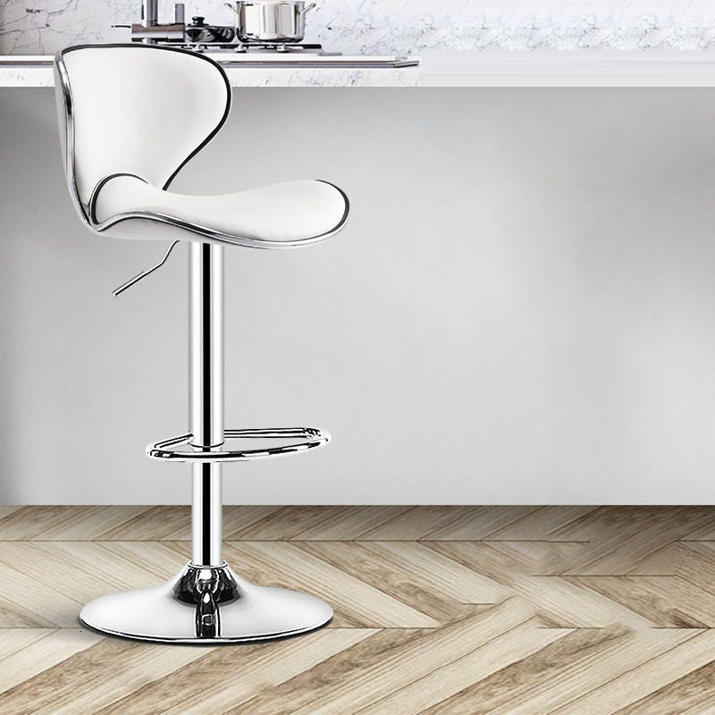 Minimalist Napa Leather Metal Bar Stool