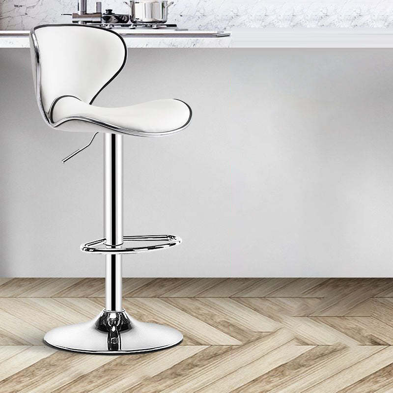 Minimalist Napa Leather Metal Bar Stool