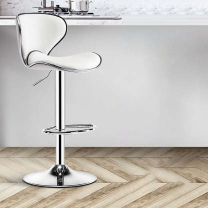 Minimalist Napa Leather Metal Bar Stool