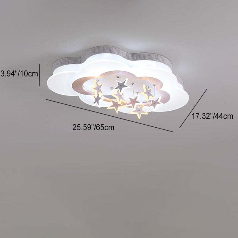 Nordic Star Cloud Acrylic LED Kids Flush Ceiling Light