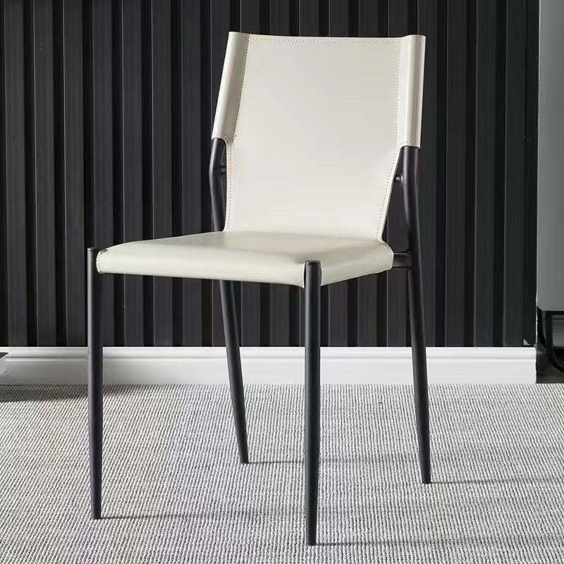 Nordic Leather Steel Stackable Dining Chair