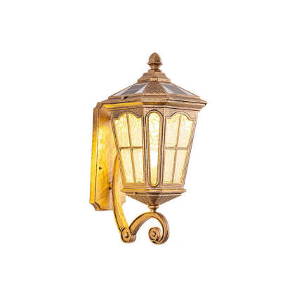 European Solar Lantern Aluminum Glass Outdoor Wall Sconce
