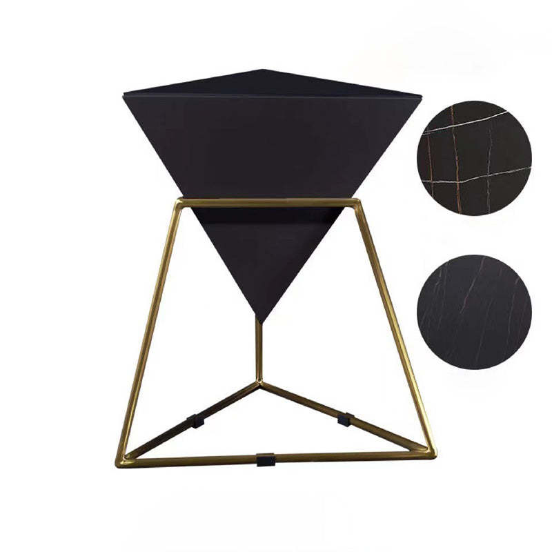 Nordic Pyramid Glass Slate Side Table