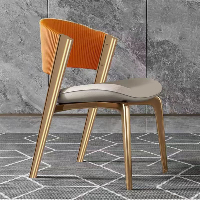 Modern Leather Stainless Steel Dining Chair